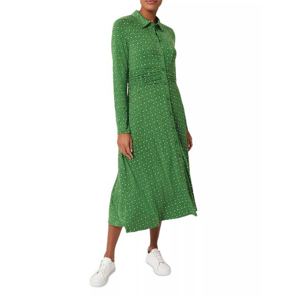 🌻Hobbs London Nadina Jersey Ruched Shirt Dress - Picture 1 of 16
